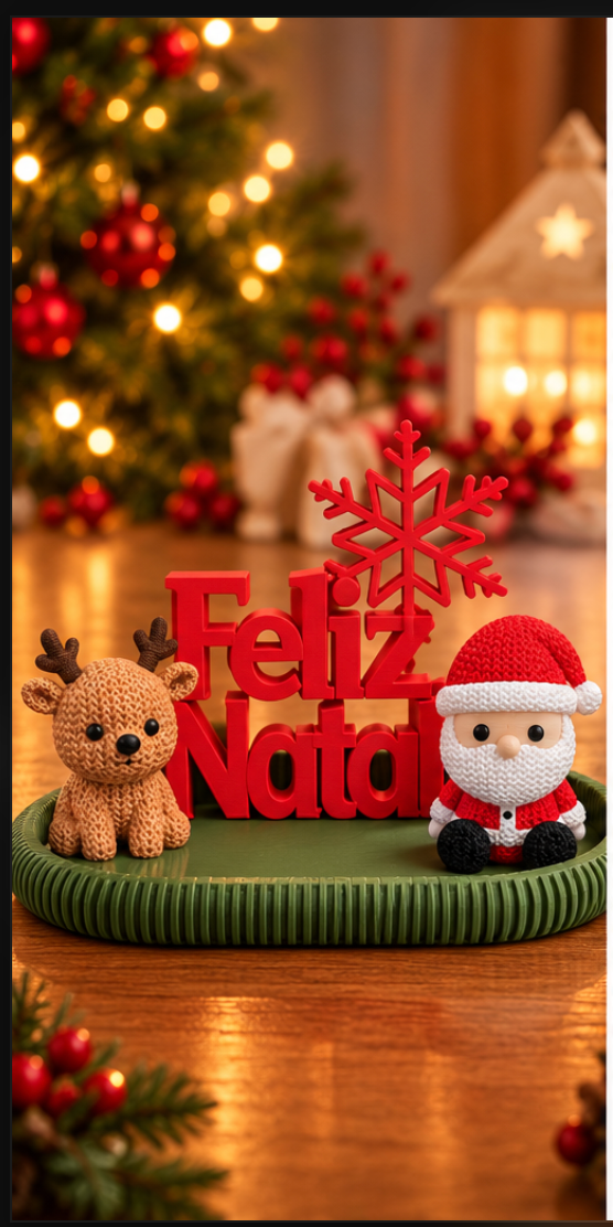 Conjunto Feliz Natal 3D